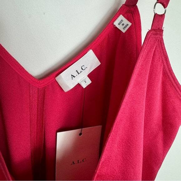 A. L. C fuschia pink slip midi dress - Picture 6 of 10